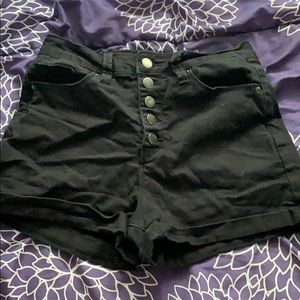 black jean shorts
